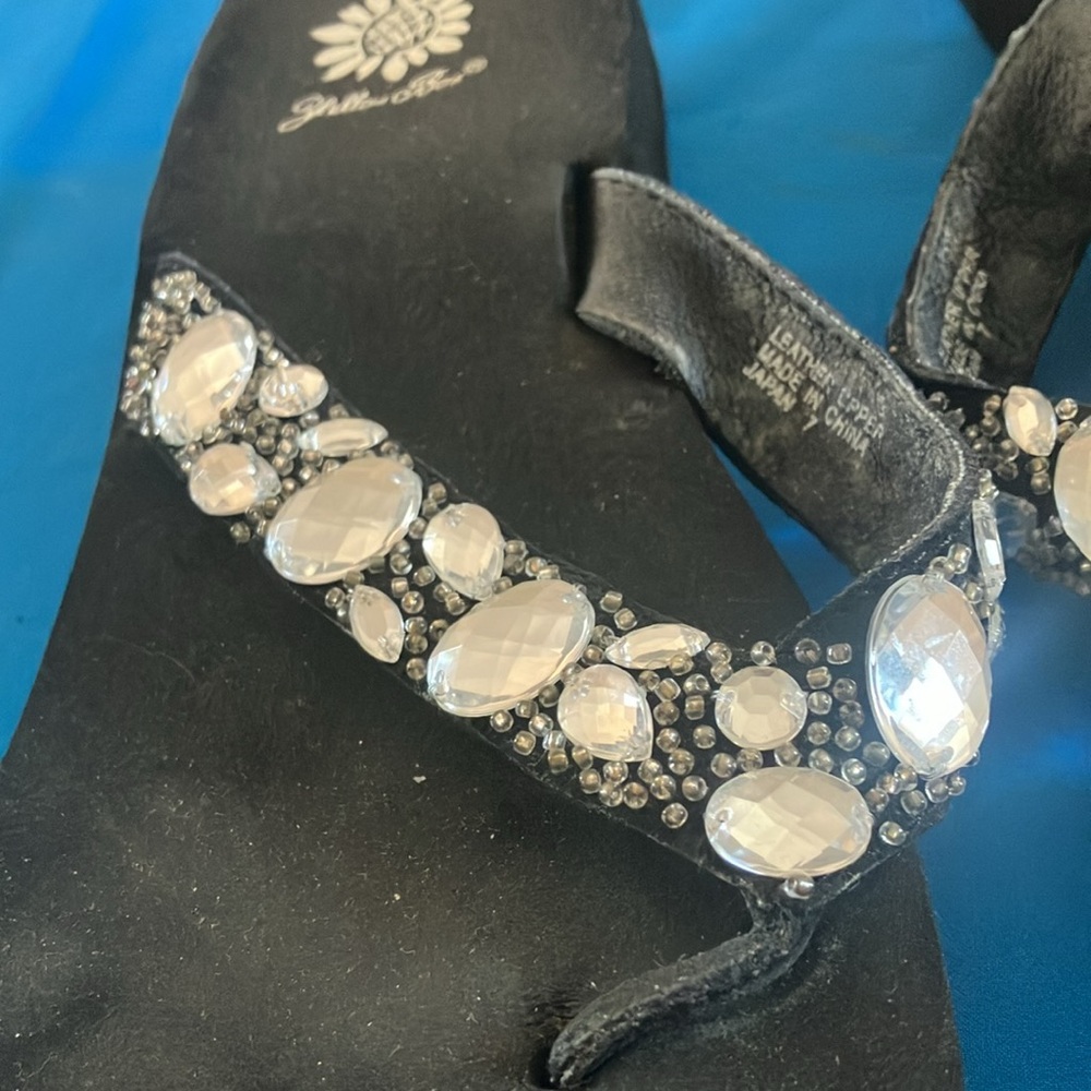 Stylish Black Sandals with Gem Accents 7 - Picture 2 of 5